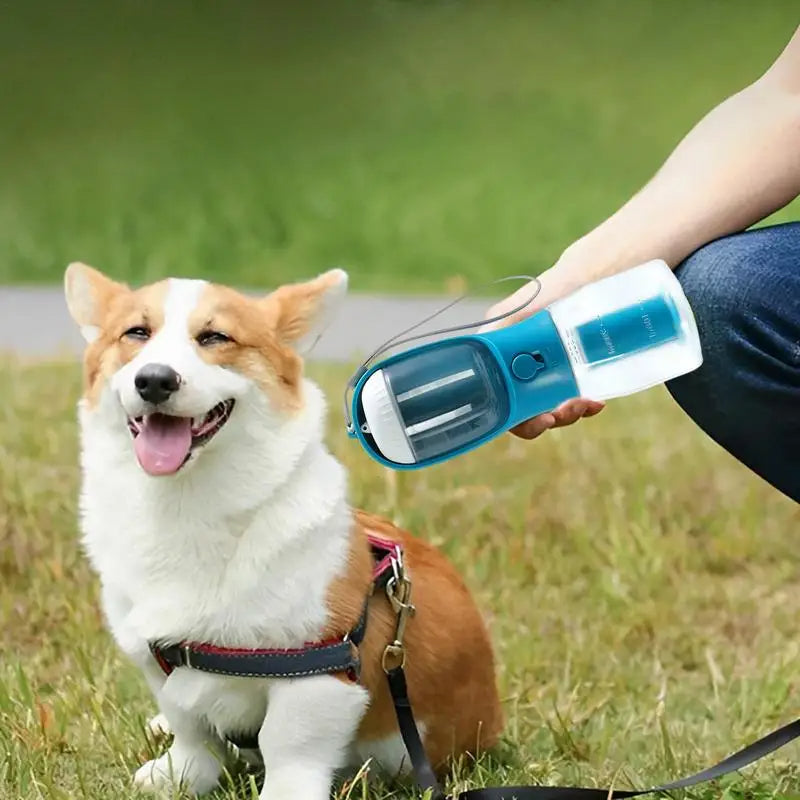 Vaso para perros con bolsa para agua, comida y basura. Tres en uno, portátiles, pequeños y multifuncionales. Artículos para mascotas.