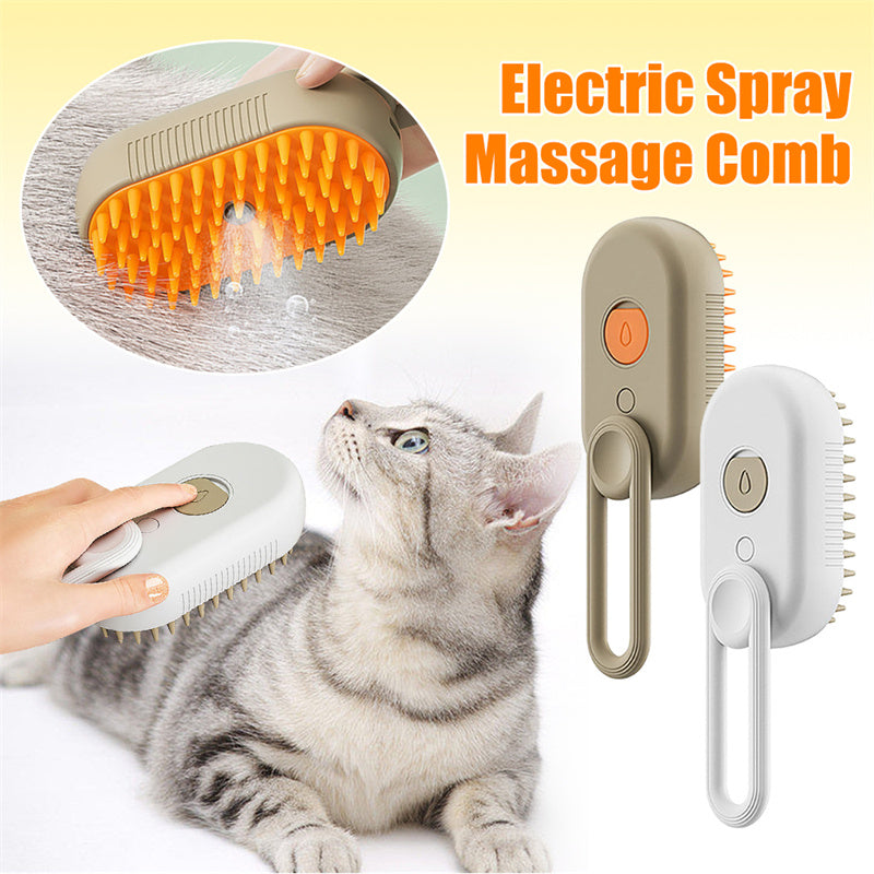 Cepillo de vapor para gatos, cepillo de vapor para perros, cepillo eléctrico 3 en 1 con rociador, cepillos para pelo de gato para masaje, peine para el cuidado de mascotas, peines para la eliminación de pelo, productos para mascotas