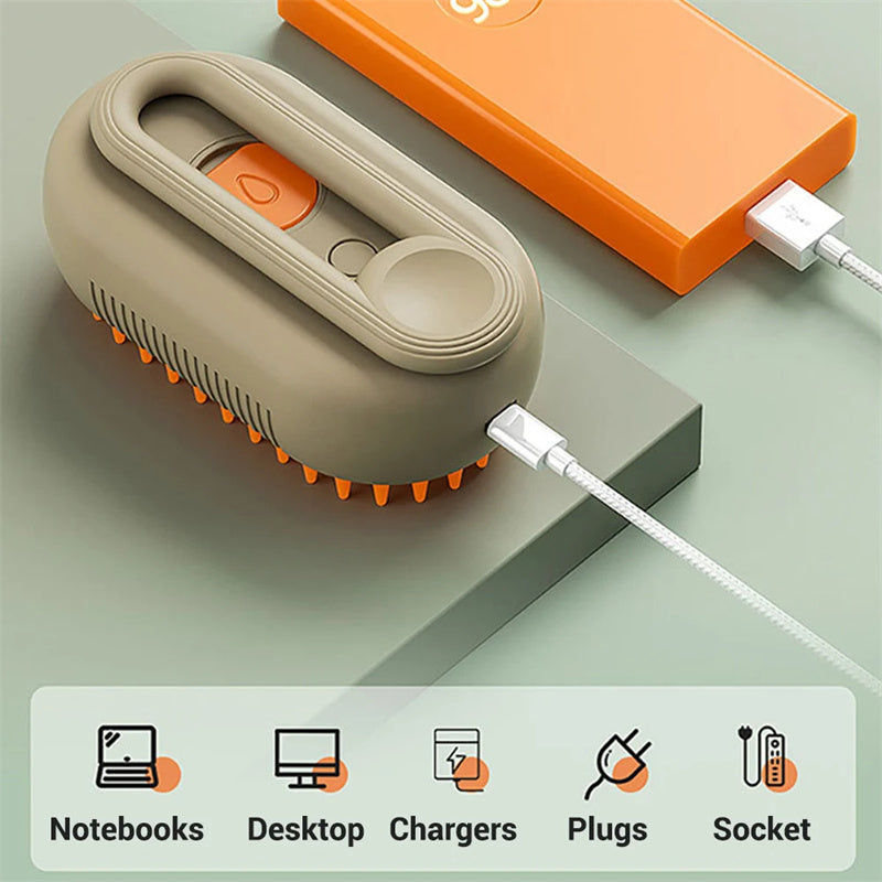 Cepillo de vapor para gatos, cepillo de vapor para perros, cepillo eléctrico 3 en 1 con rociador, cepillos para pelo de gato para masaje, peine para el cuidado de mascotas, peines para la eliminación de pelo, productos para mascotas