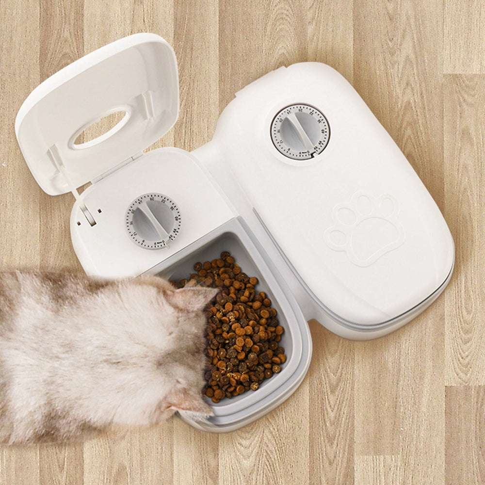 Comedero automático inteligente para mascotas, dispensador de comida para gatos y perros, con temporizador, cuenco de acero inoxidable. Suministros para mascotas.