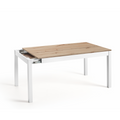 V VELASCO Mesa de Cocina Extensible Atenas | Mesa de Comedor Nórdica Pequeña para Pisos | Mesa Extensible Madera Roble y Patas Blancas Rectangular (110-170 x 70 cm)