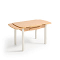V VELASCO Mesa Koral Color Haya Natural | Mesa Cocina Extensible Libro 90x40 cm (Abierta 90x80) | Mesa Consola Pequeña con Cajón y Patas de Metal Color Aluminio para Espacios Reducidos