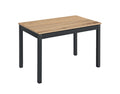 V VELASCO Mesa de Cocina Fija Niza 110x70 cm | Mesa de Comedor Rectangular para 4 Personas, Encimera de Madera Laminada Roble Hércules, Patas Metálicas Negras, Estilo Nórdico Industrial