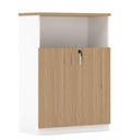 Armario AREZZO 120, medio, 2 puertas, blanco y roble