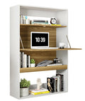 Armario SPAIN, multiusos, alto, MDP blanco y miel, 90x36x140 cms