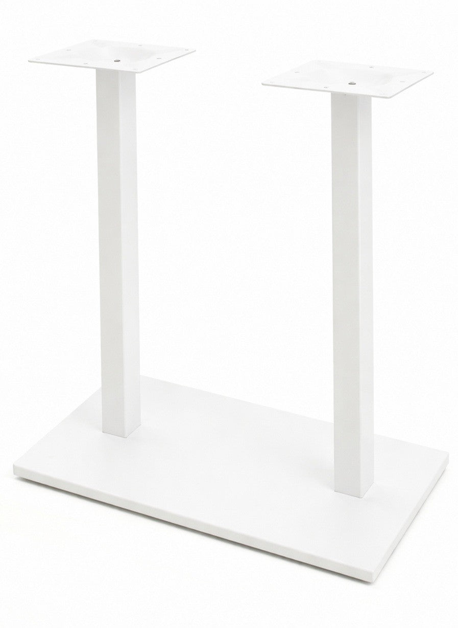 Base de mesa BEVERLY, alta, rectangular, tubo cuadrado, blanca, base de 70 x 40 cms, altura 100 cms
