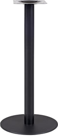 Base de mesa BOMBAY, tubo redondo, negra, base de acero de 8 mm. 45 cms de diámetro, altura 110 cms