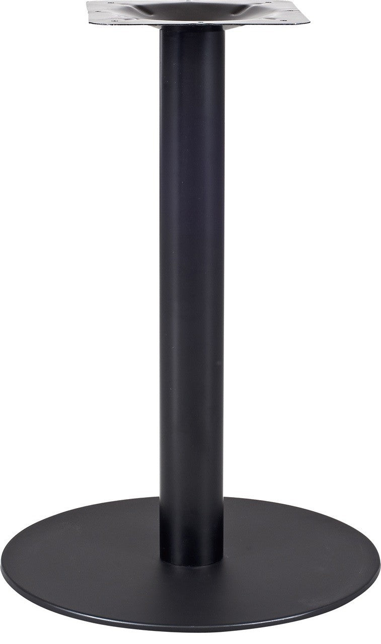 Base de mesa BOMBAY, tubo redondo, negra, base de acero de 8 mm. 45 cms de diámetro, altura 72 cms
