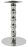 Base de mesa KARNAK, acero inoxidable, acabado espejo, base 45 cms diámetro, altura 72 cms