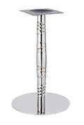 Base de mesa LUXOR, acero inoxidable, acabado espejo, base 45 cms diámetro, altura 72 cms