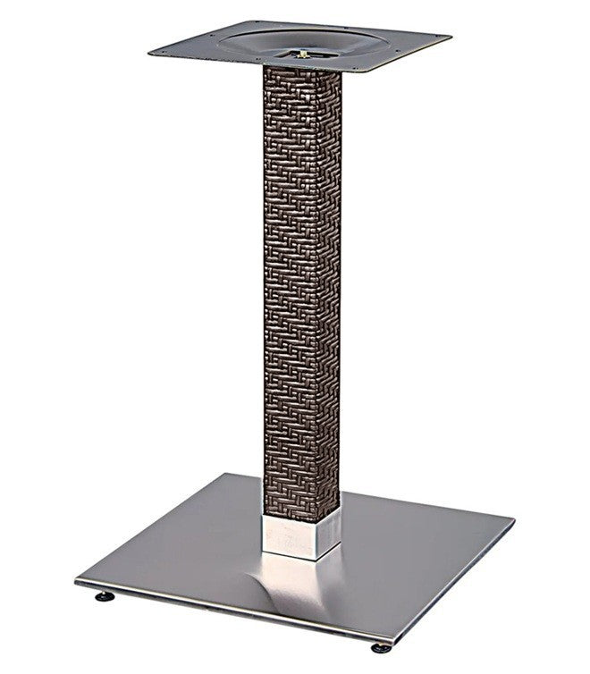 Base de mesa OLBY 72, columna revestida, base de acero de 8 mm. 45 x 45 cm, altura 72 cms