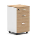 Cajonera AREZZO, ruedas, 3 cajones, blanco y roble