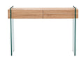 Consola GIOVANNA, 2 cajones, madera, cristal templado, 110 x 40 cms