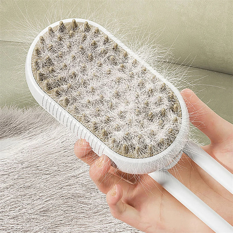 Cepillo de vapor para gatos, cepillo de vapor para perros, cepillo eléctrico 3 en 1 con rociador, cepillos para pelo de gato para masaje, peine para el cuidado de mascotas, peines para la eliminación de pelo, productos para mascotas