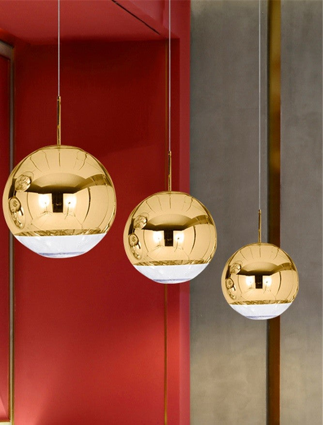 Lámpara KARIM, colgante, cristal, dorado - transparente, 25 cms de diámetro