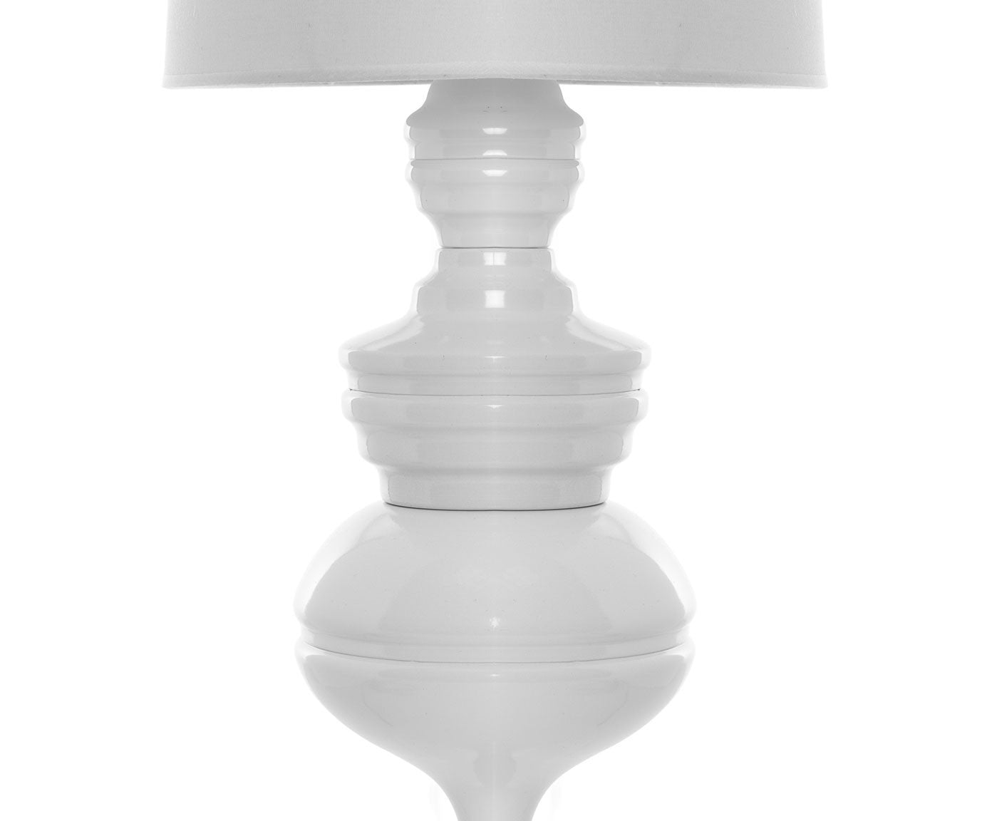 Lámpara LOUVRE, sobremesa, blanca, pantalla blanca