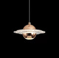 Lámpara NEVIGES, colgante, metal dorada, acrílico, led