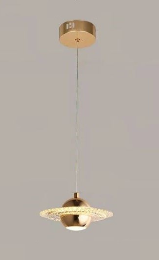 Lámpara NEVIGES, colgante, metal dorada, acrílico, led