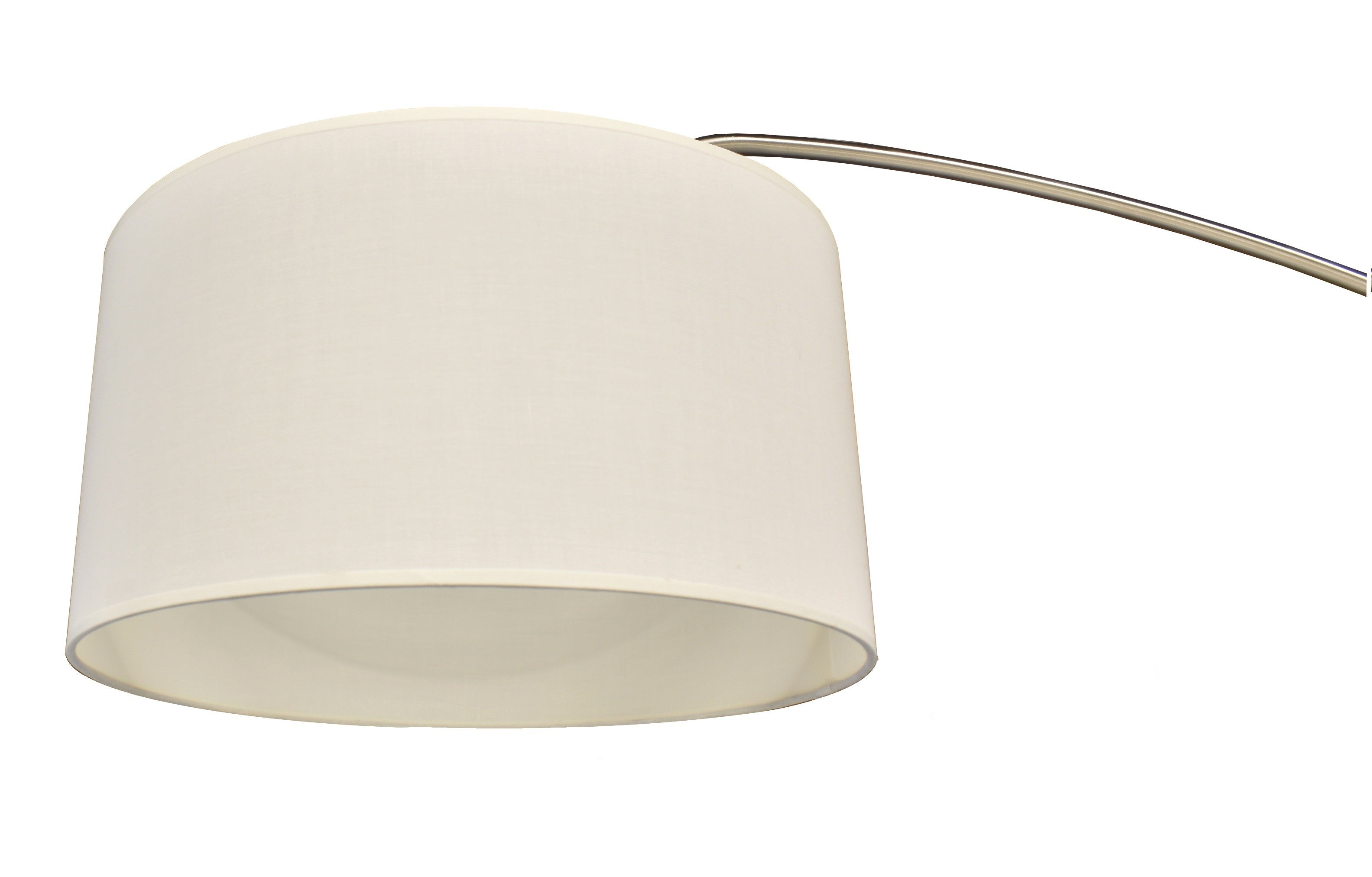 Lámpara OMEGA, pie de salón, cromada, mármol, pantalla blanca