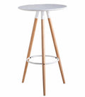 Mesa alta OTILIA NEW, madera, tapa blanca de 60 cms