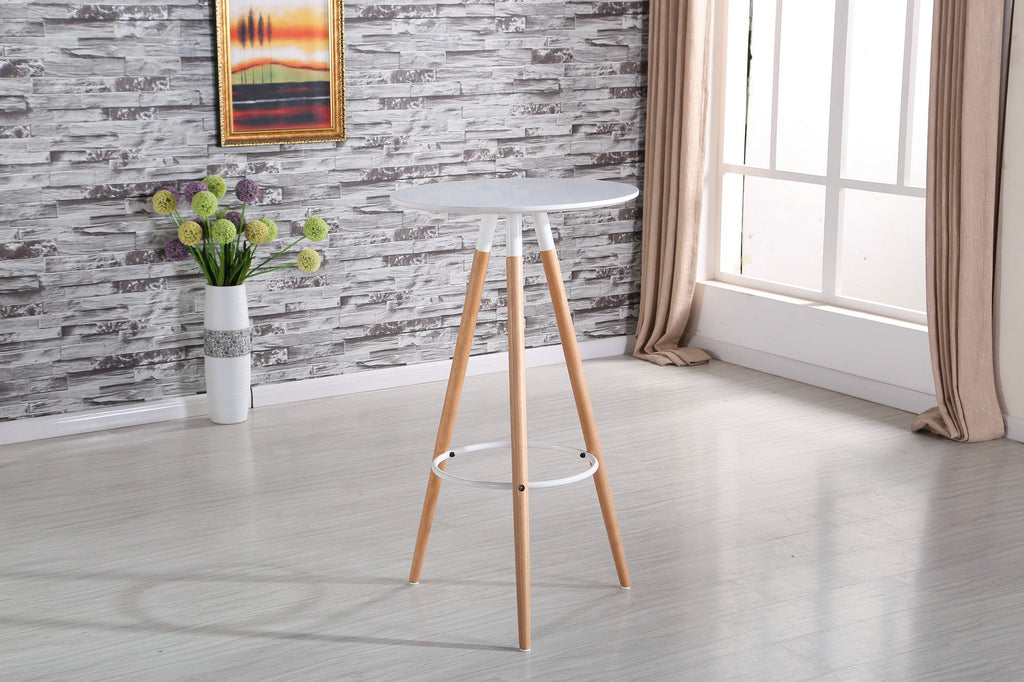 Mesa alta OTILIA NEW, madera, tapa blanca de 60 cms