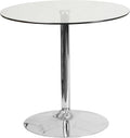 Mesa BERNIE 70R, cromada, cristal templado 70 cms diámetro