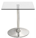 Mesa BERNIE 80C, cromada, cristal templado 80 x 80 cms