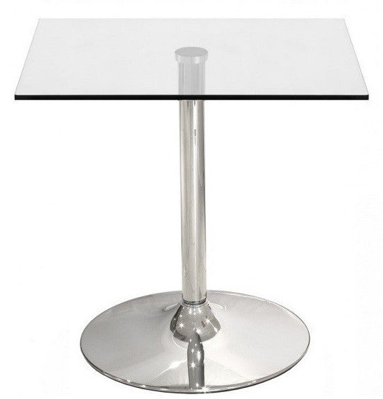 Mesa BERNIE 80C, cromada, cristal templado 80 x 80 cms