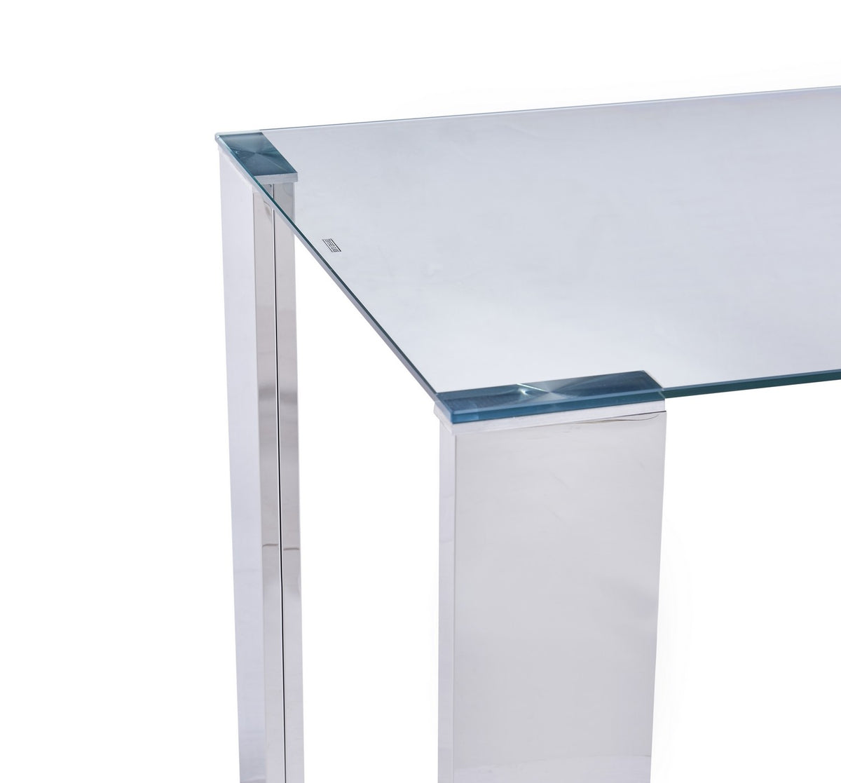 Mesa BETSY, acero inoxidable, cristal templado, 160x90 cms