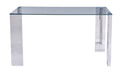 Mesa BETSY, acero inoxidable, cristal templado, 160x90 cms