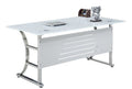 Mesa de oficina CADORE, vidrio templado super blanco, 160 x 80 cms