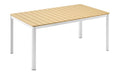 Mesa GARIBALDI, metal blanco, tablero polywood amarillo, 160 x 90 cms.
