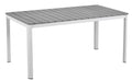 Mesa GARIBALDI, metal blanco, tablero polywood gris, 160 x 90 cms.