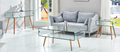 Mesa HOLANDA, madera, cristal, 110x55 cms