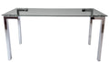 Mesa LAINEY 140 (M), cromada, cristal, 140x80 cms