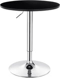 Mesa MABEL, graduable, tapa soft negra, 70 cms de diámetro