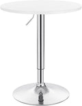 Mesa MABEL, graduable, tapa soft blanca, 70 cms de diámetro