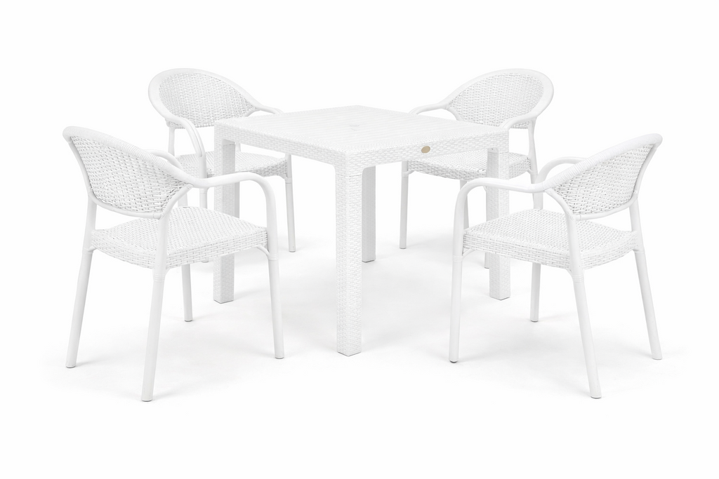 Mesa MIJAS, polipropileno blanco, 90 x 90 cms