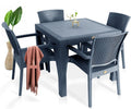 Mesa MIJAS, polipropileno gris oscuro, 90 x 90 cms