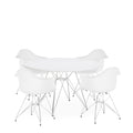 Mesa STAR, cromada, lacada blanca, 120 cms de diámetro