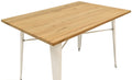 Mesa TOL, acero, blanca, madera, 120x80 cms