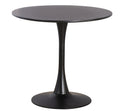 Mesa TUL (TO), base de metal, tapa lacada negra, 80 cms de diámetro