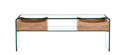 Mesa TV LIBRA, cajones, cristal curvado, 120 x 35 cms