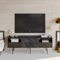 Mueble de TV SIMON, bilaminado mármol negro, 180 cms.