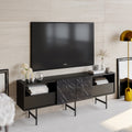 Mueble de TV SIMON, bilaminado mármol negro, 180 cms.