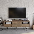 Mueble de TV SIMON, bilaminado nogal, 180 cms.