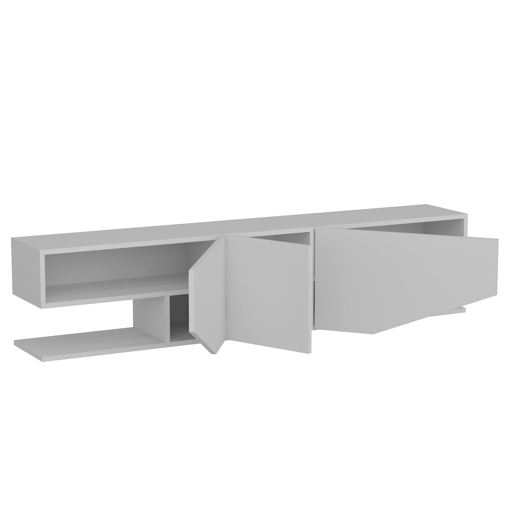Mueble de TV VIOLET, bilaminado blanco brillo, 180 cms.