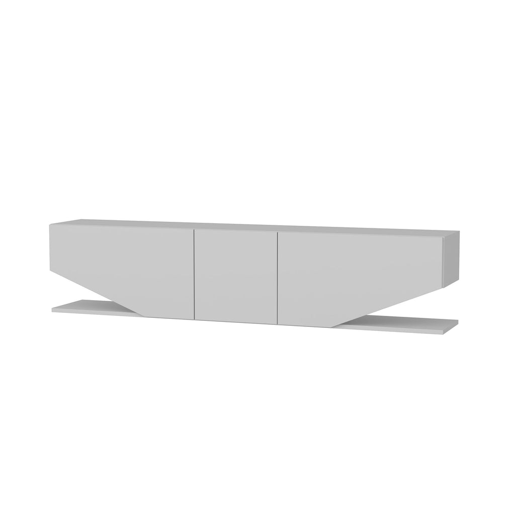 Mueble de TV VIOLET, bilaminado blanco brillo, 180 cms.