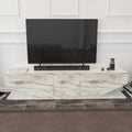 Mueble de TV VIOLET, bilaminado mármol blanco, 180 cms.