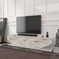 Mueble de TV VIOLET, bilaminado mármol blanco, 180 cms.